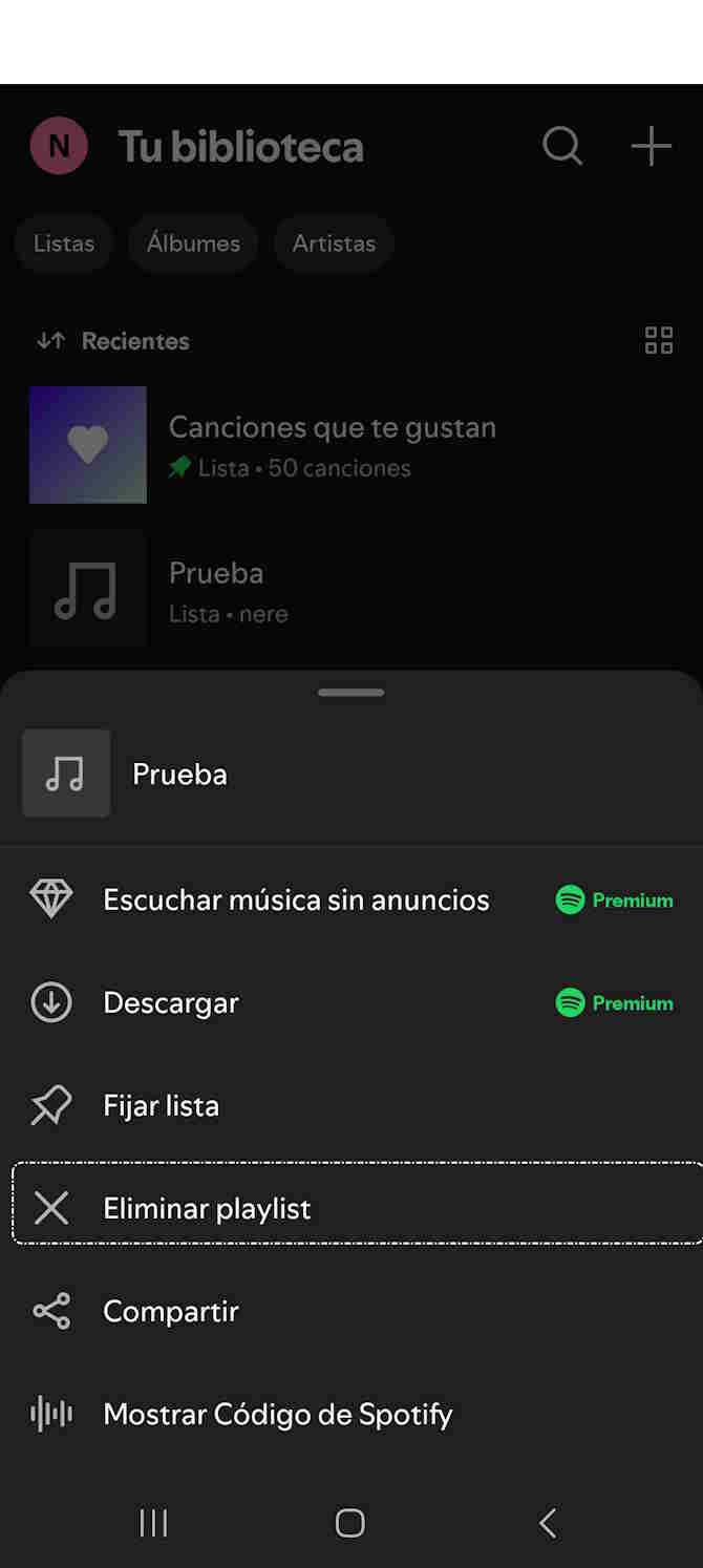 Eliminar playlist