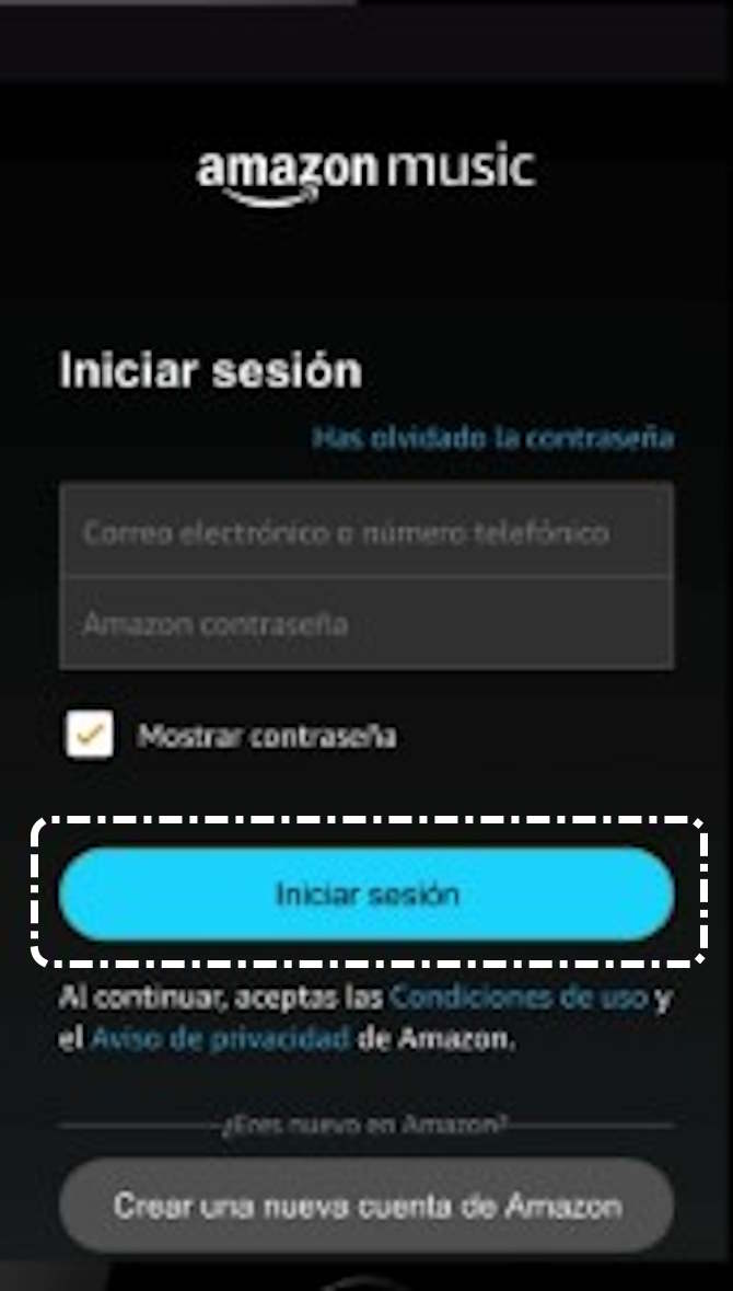 Iniciar sesión Amazon